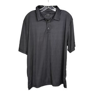 Ben Hogan Performance Mens Large Black Geometric Golf Polo Shirt